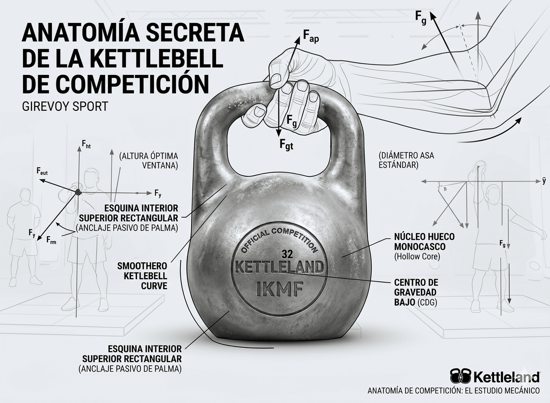 Anatomía de la Kettlebell de Competición: Estudio Biomecánico y de Ingeniería - Kettleland - Material Oficial Federación IKMF