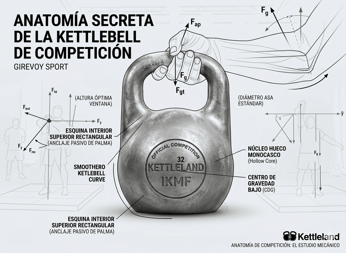 Anatomía de la Kettlebell de Competición: Estudio Biomecánico y de Ingeniería - Kettleland - Material Oficial Federación IKMF