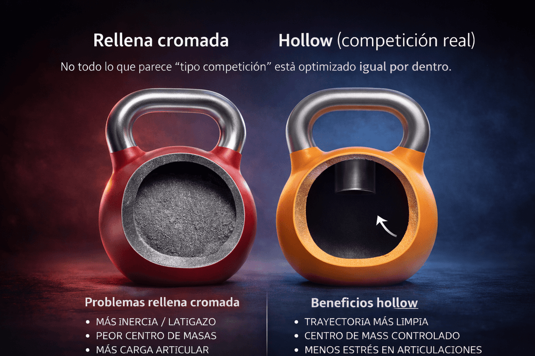 Kettlebell hollow vs rellena cromada: por qué la hollow es la elección correcta para kettlebell sport - Kettleland - Material Oficial Federación IKMF