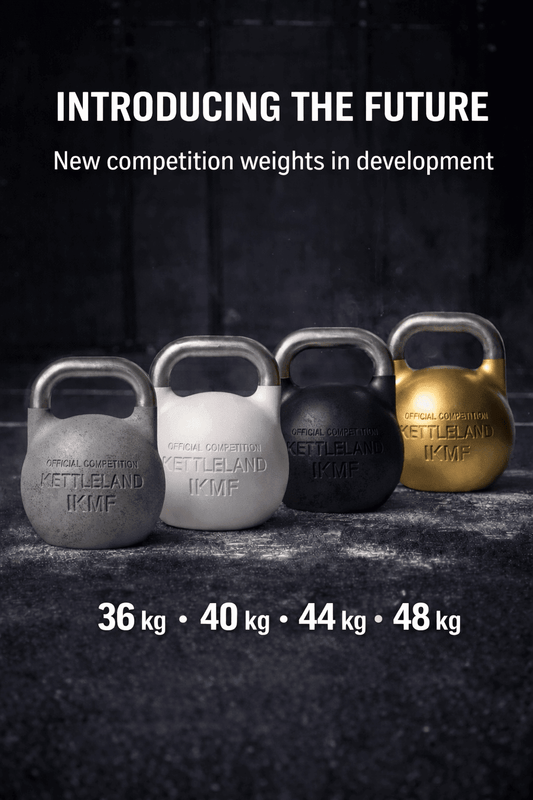 Kettleland presenta nuevos pesos de kettlebells de 36, 40, 44 y 48 kg para entrenamiento avanzado - Kettleland - Material Oficial Federación IKMF