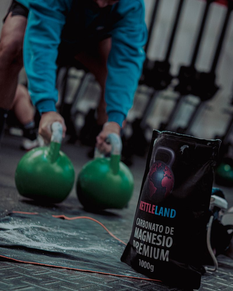 Magnesio para sudor en Polvo (tiza) Kettleland - Material Oficial Mundiales IKMF - Kettleland Mallorca