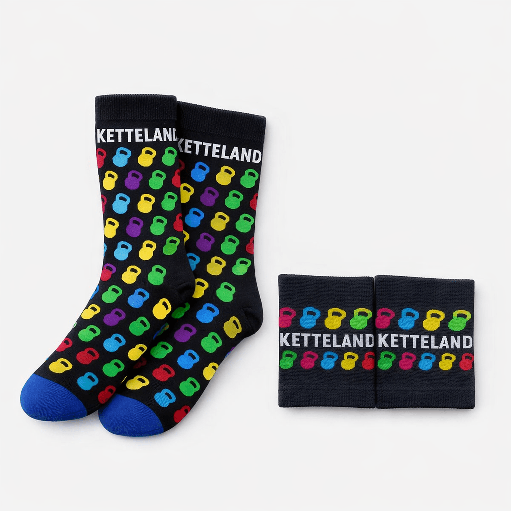 Pack Kettleland - Calcetines(1) + (3)Muñequeras Kettleland - Material Oficial Mundiales IKMF - Kettleland Mallorca